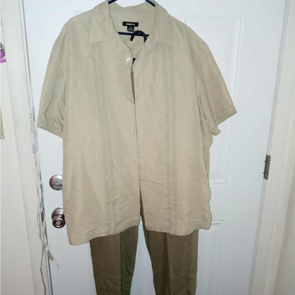 Claiborne Tan Shirt and Pants Ensemble